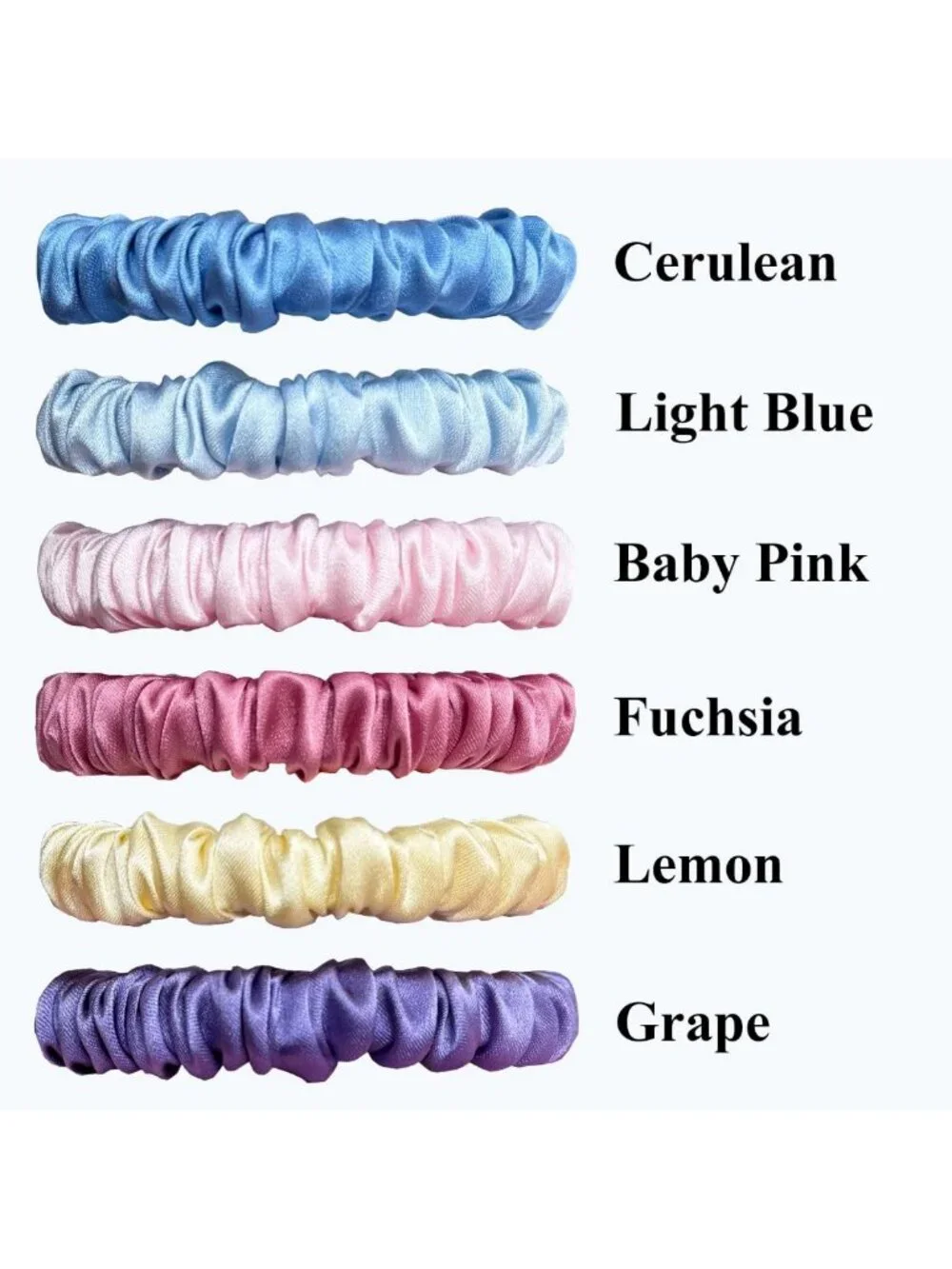 6 Pcs 100% Pure Mulberry Silk Hair Scrunchies Set - Soft Pastel Colors